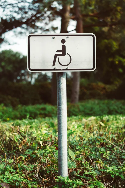 Sign of a person in a wheel chair