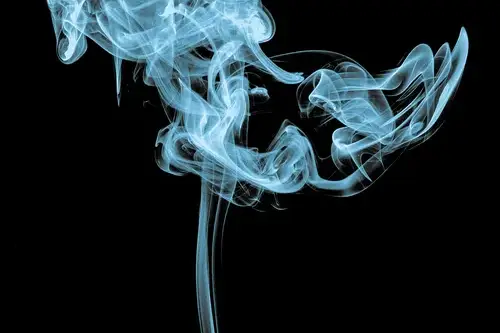 Smoke on a black background.