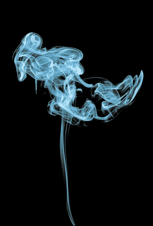 Smoke on a black background.