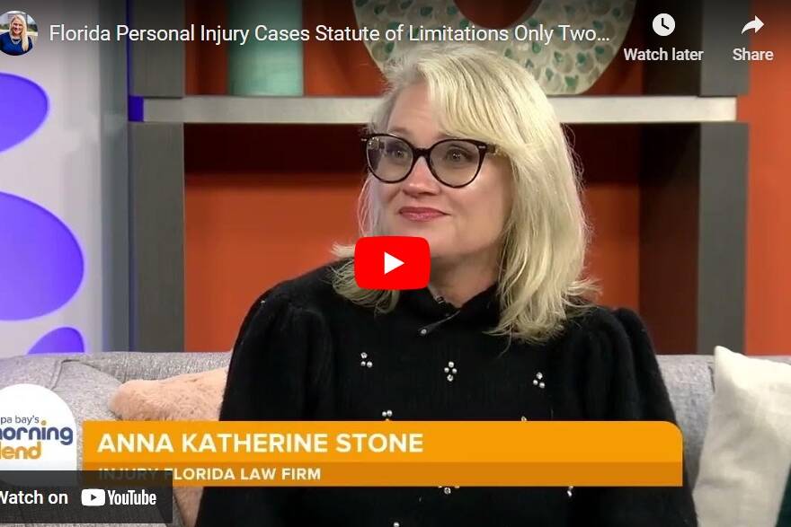 Anna Katherine Stone recently appeared on ABC Action News WFTS Tampa Bay's Morning Blend to share an important legal update: The statute of limitations for personal injury cases in Florida has been reduced to TWO years.