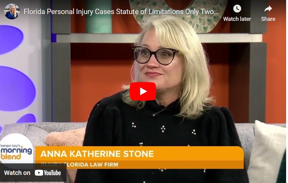 Anna Katherine Stone recently appeared on ABC Action News WFTS Tampa Bay's Morning Blend to share an important legal update: The statute of limitations for personal injury cases in Florida has been reduced to TWO years.